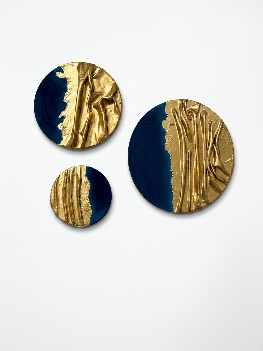 Modern Textured Circular Wall Art Set