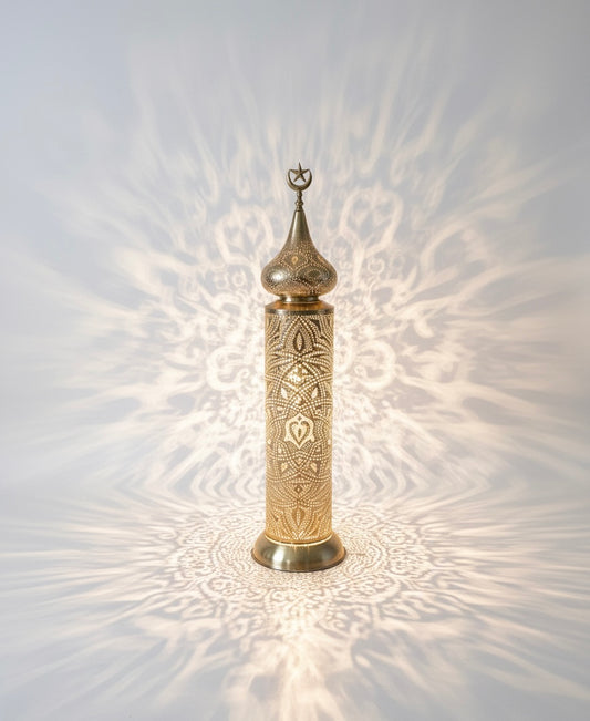 Large Gilded Moroccan Silhouette Floor Lamp