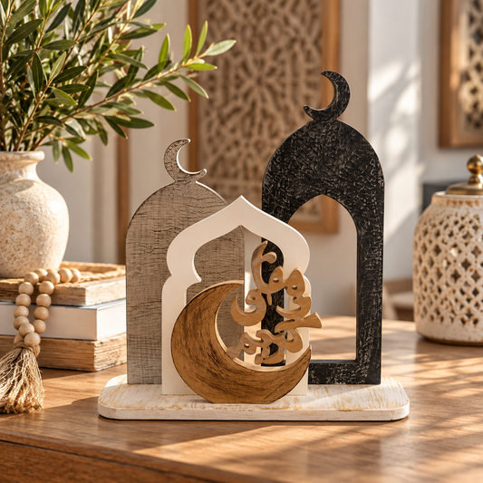 Ramadan Mubarak Layered Mosque Silhouette Stand