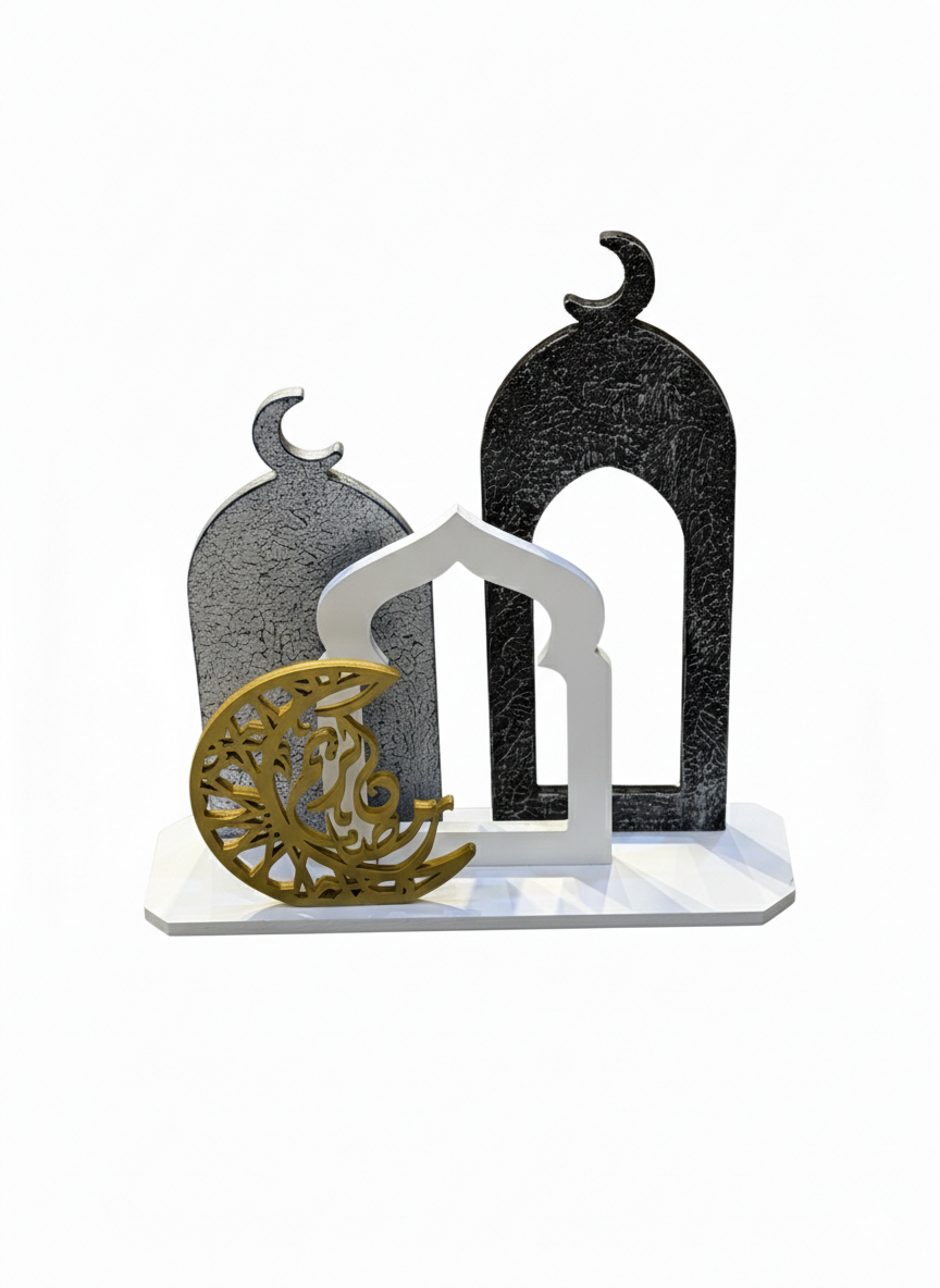 Ramadan Mubarak Layered Mosque Silhouette Stand