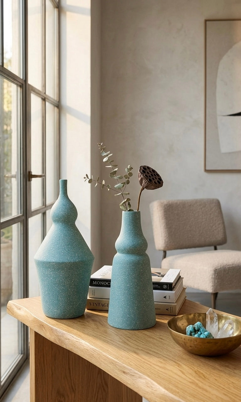 Speckled Pottery Gourd Vase