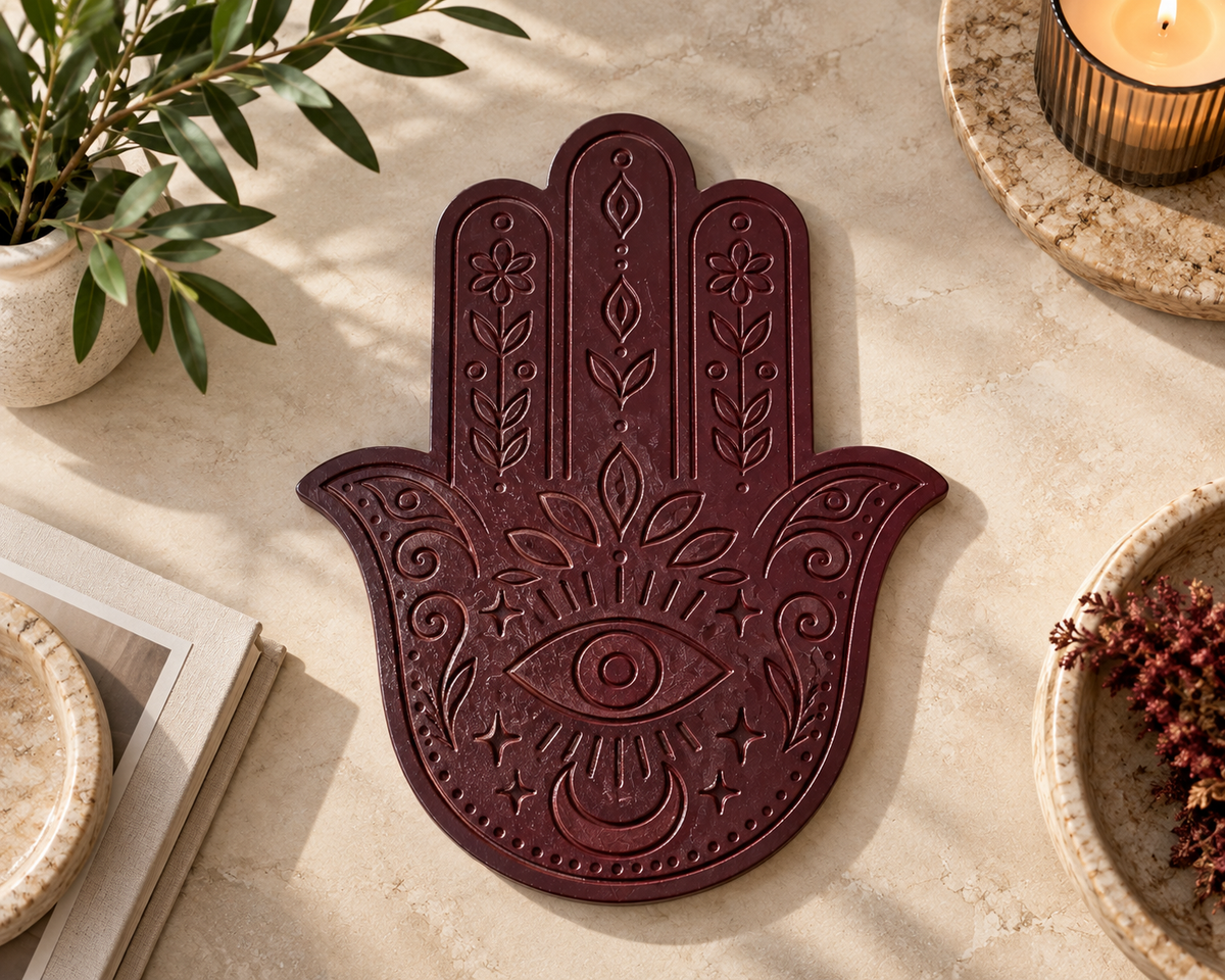 Sacred Hamsa Hand Tabletop & Wall Art Accent