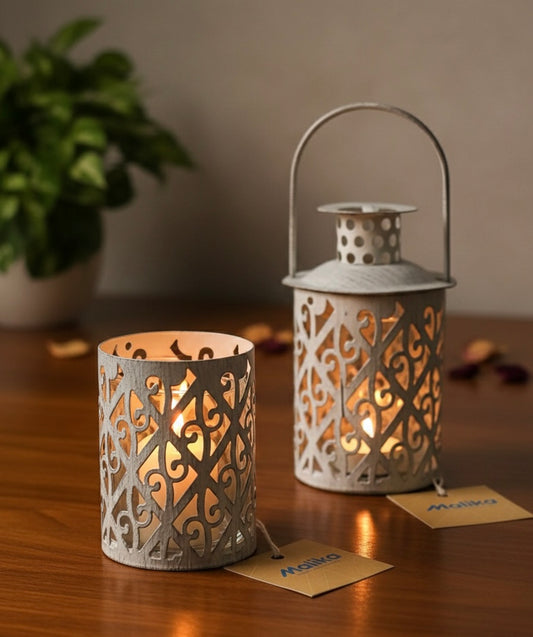 Vintage White Iron Lanterns