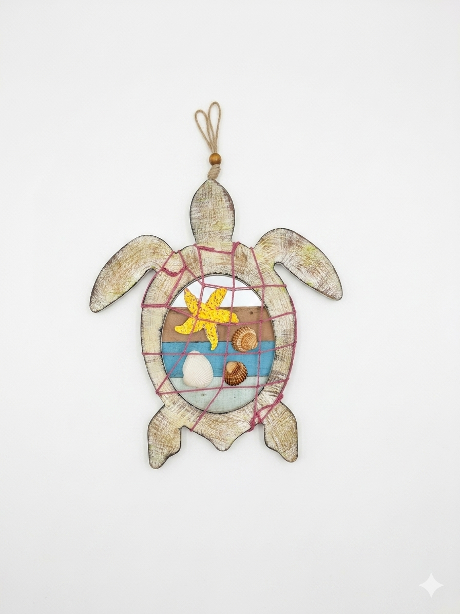 Nautical Wooden Sea Turtle Wall Hanging 