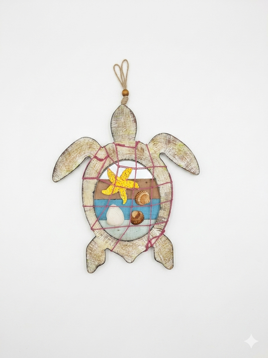 Nautical Wooden Sea Turtle Wall Hanging 