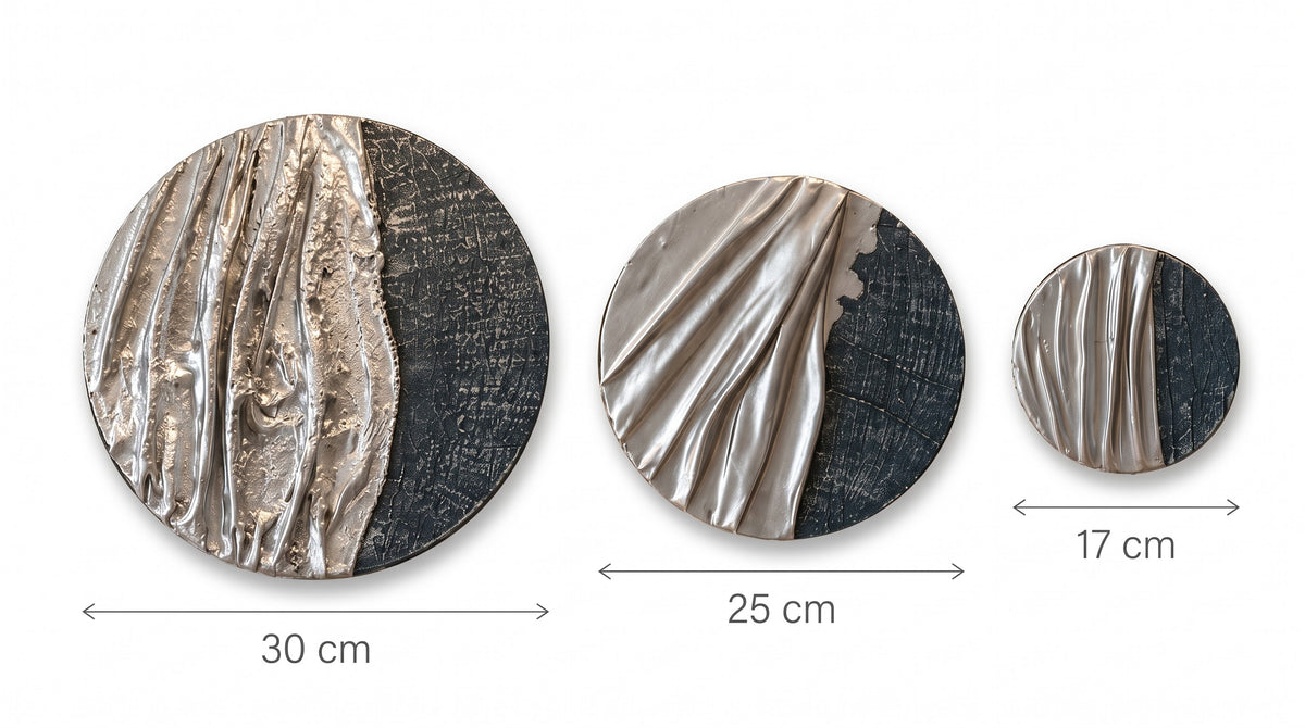 Modern Textured Circular Wall Art Set