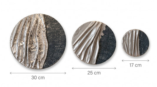 Modern Textured Circular Wall Art Set
