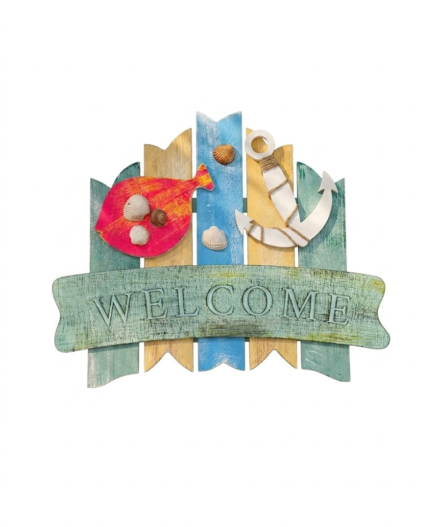 Artisanal Nautical Welcome Wall Art