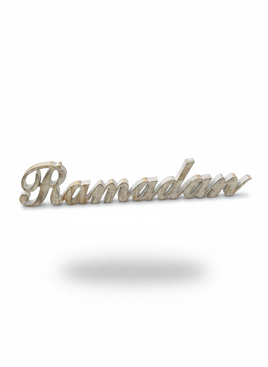 Ramadan Kareem Laser-Cut Wood Script