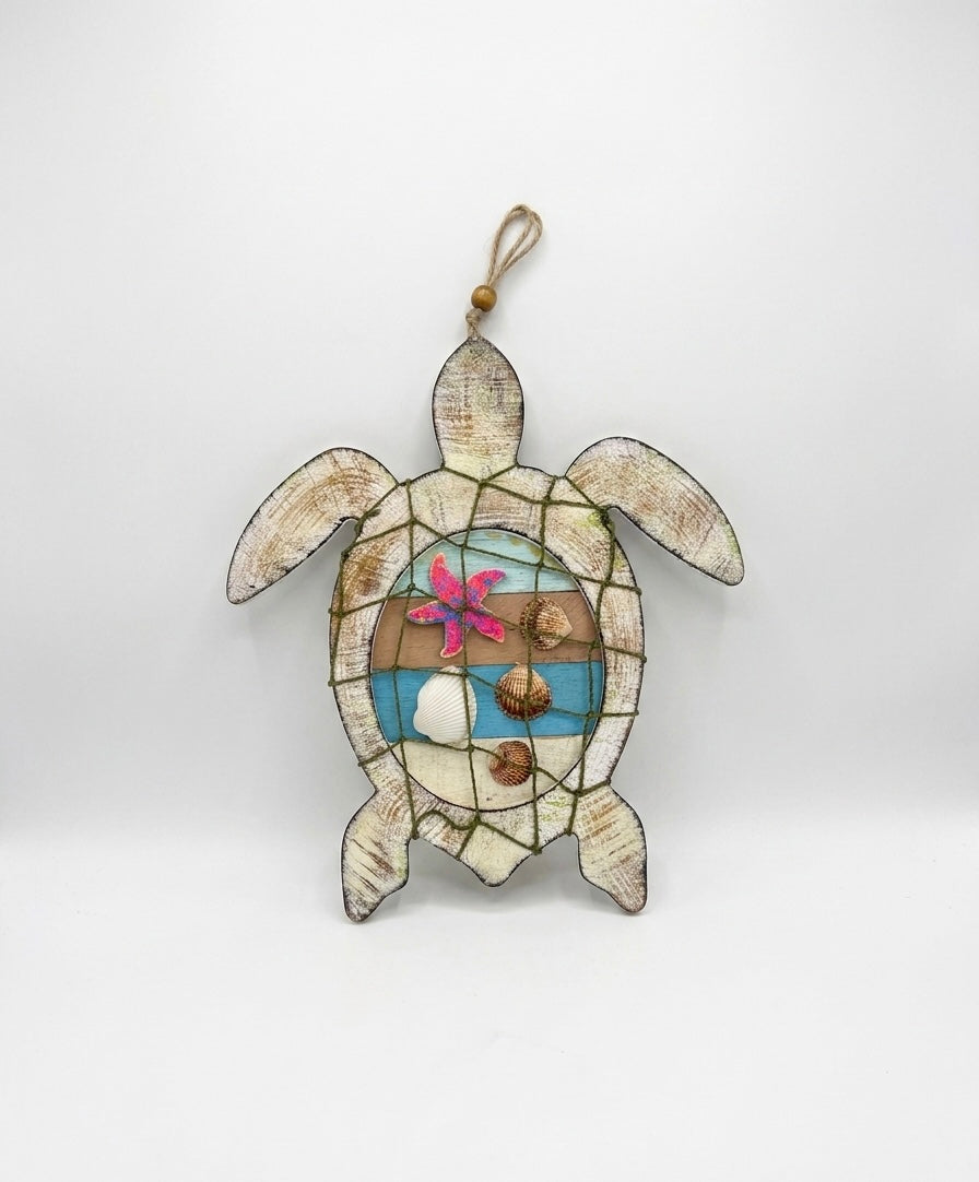 Nautical Wooden Sea Turtle Wall Hanging 