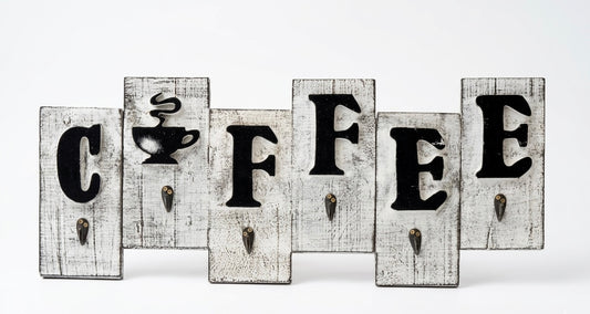 Rustic "COFFEE" Wooden Wall Organizer