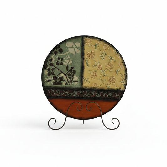 Heritage Medallion Embossed Metal Floor Stand