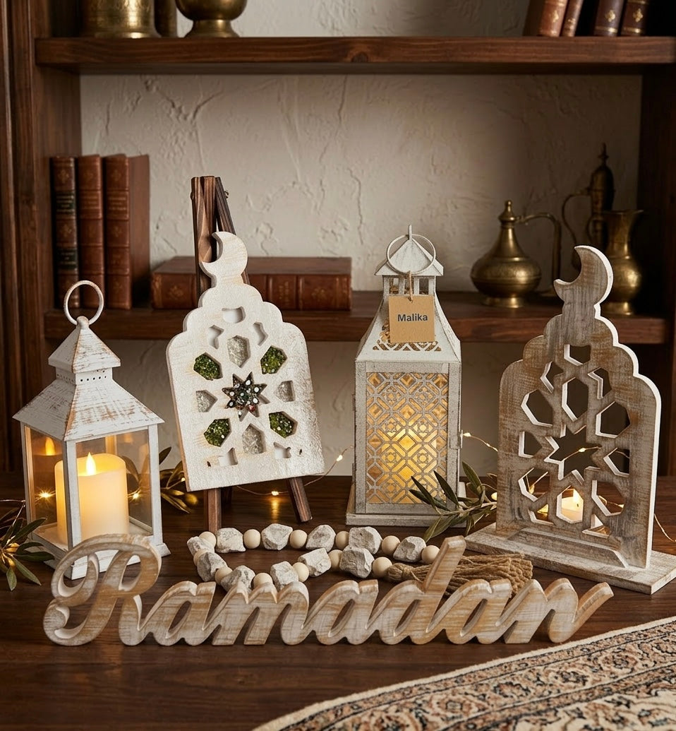 Rustic Artisan Ramadan Decor Ensemble – 6-Piece Handcrafted Set