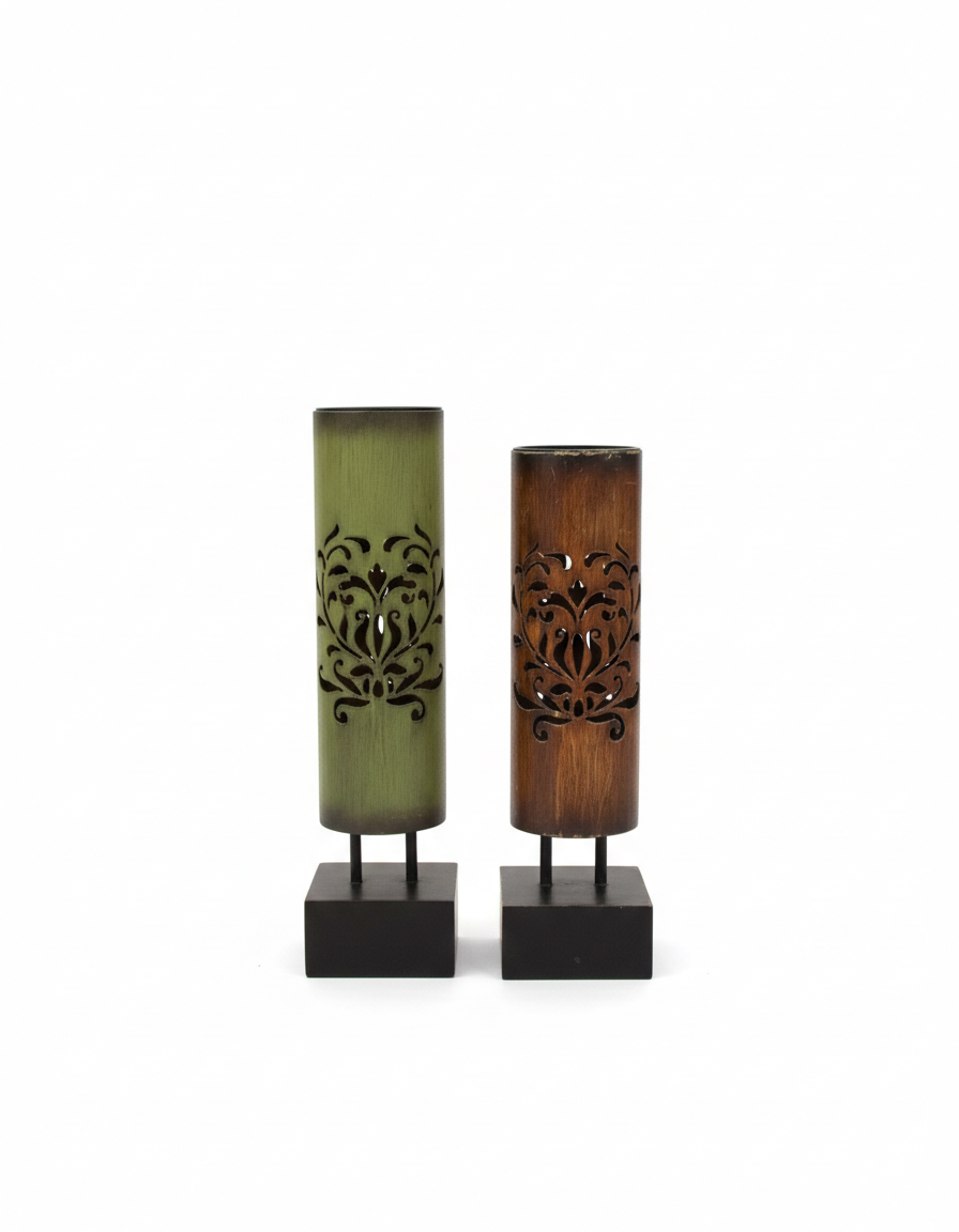 Arabesque Cut-Out Candle Pillars