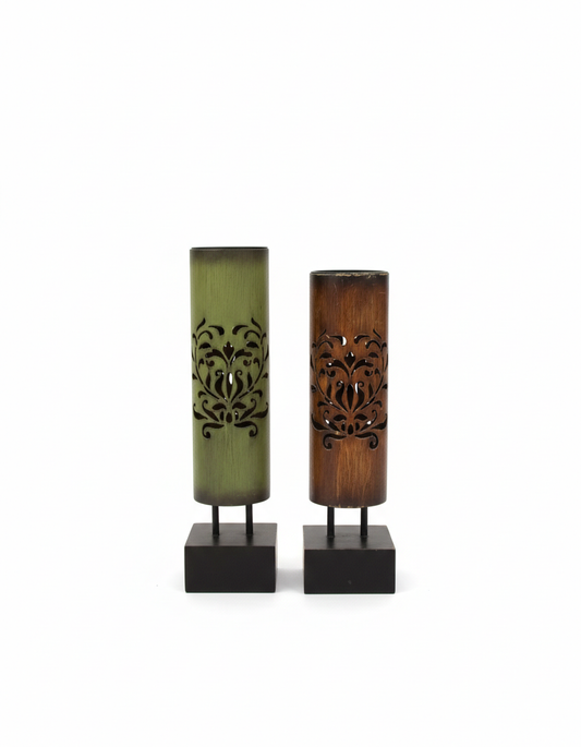 Arabesque Cut-Out Candle Pillars