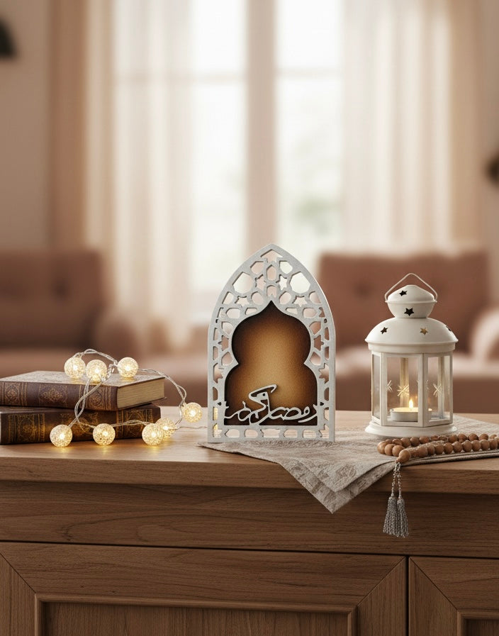 Ramadan Kareem Arched Filigree – Modern Islamic Wall Art