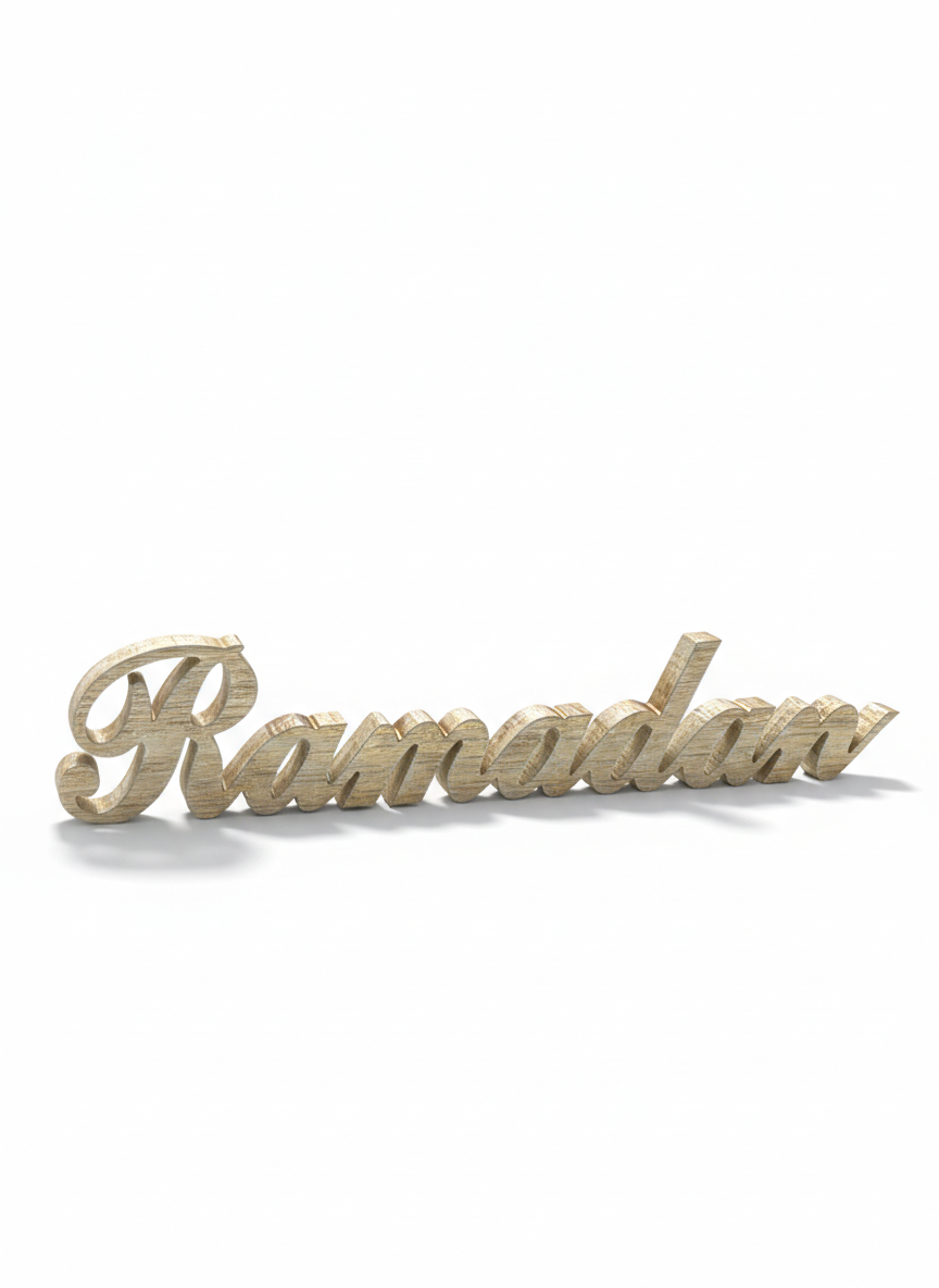 Ramadan Kareem Laser-Cut Wood Script