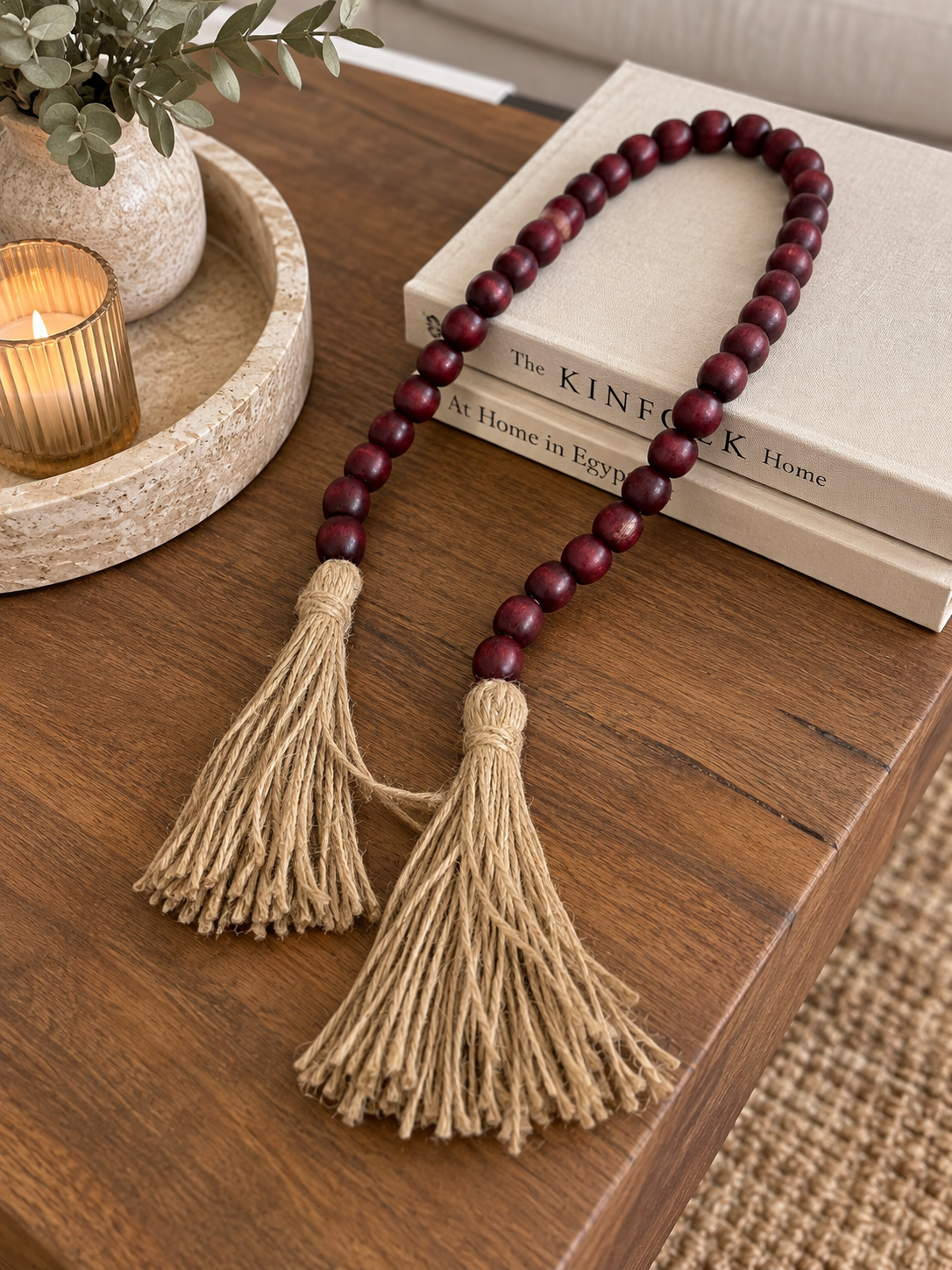 Whirling Devotion: Handcrafted Wooden Prayer Beads (80 cm)