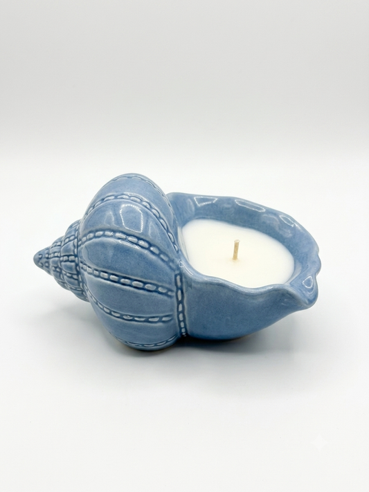 Ocean Breeze Ceramic Conch Shell Candle