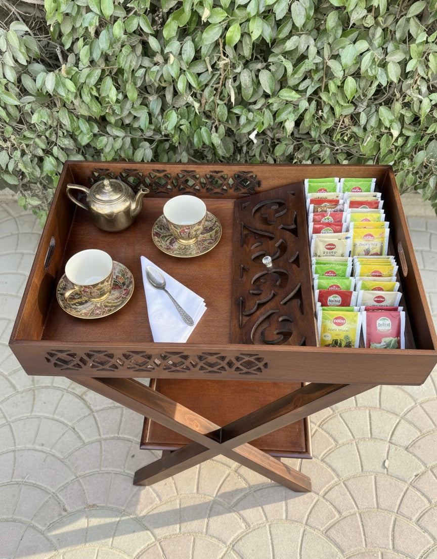 Tea Table with Removable Tray & Tea Box