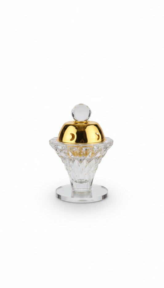 Elegant Crystal & Gold Mini Mabkhara