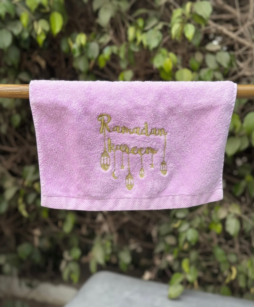 Ramadan Elegance: Embroidered Cotton Hand Towel