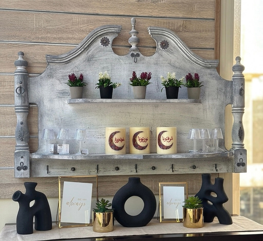 Vintage Grandeur Distressed Wooden Wall Organizer