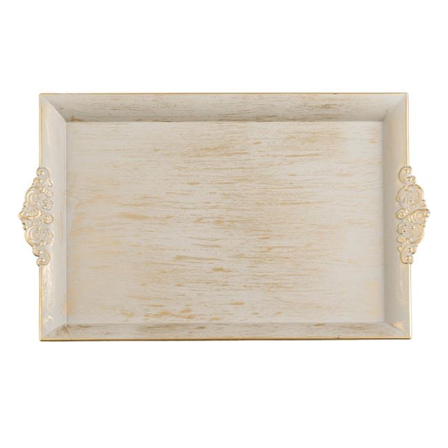 Vintage Elegance Gold-Trimmed Serving Tray