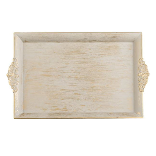 Vintage Elegance Gold-Trimmed Serving Tray