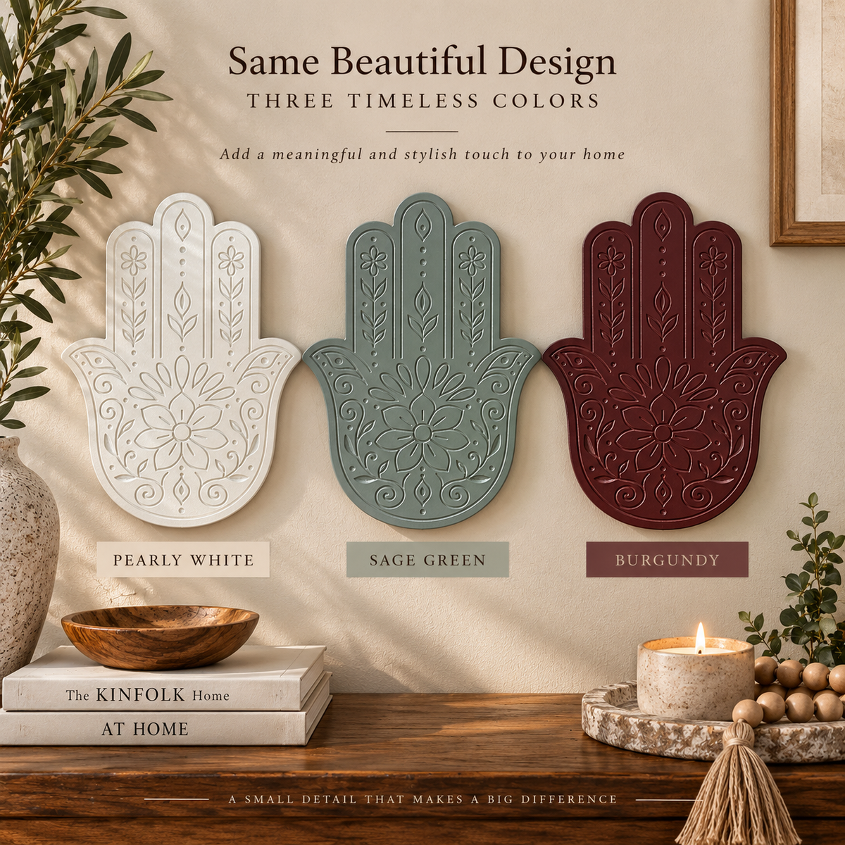 Sacred Hamsa Hand Tabletop & Wall Art Accent