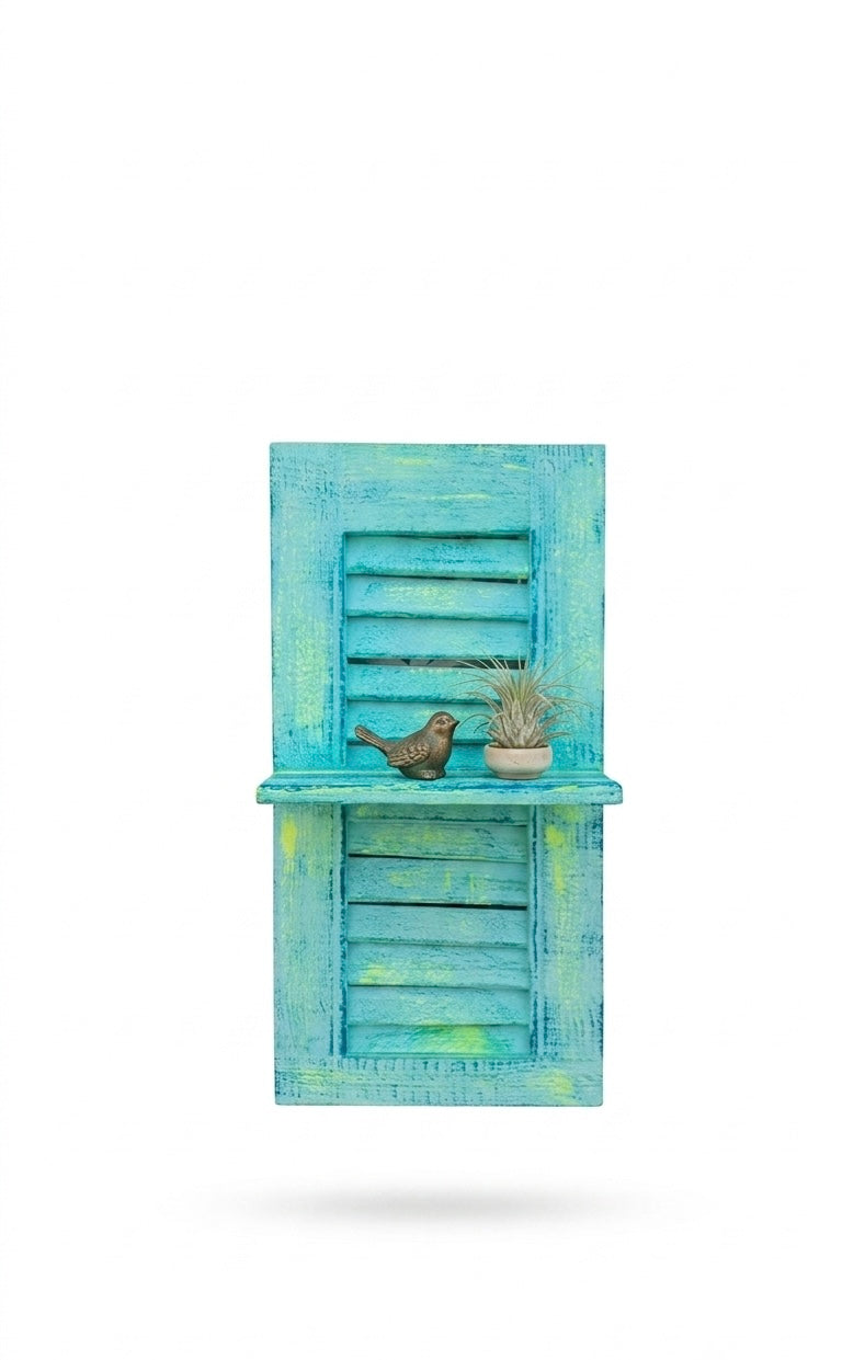 Rustic Shutter Wall Shelf (50x30 cm)