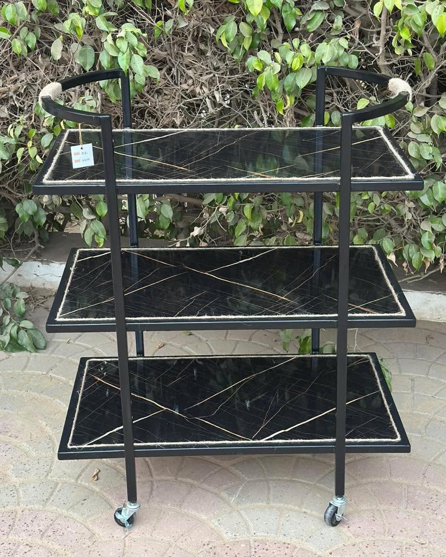 Artisan Three-Tier Rolling Tea & Serving Trolley
