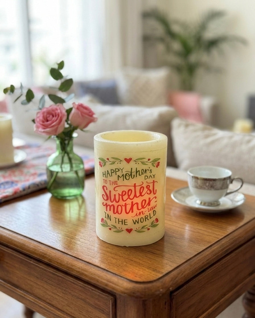Personalized 13cm Pillar Candle Holder – Multi-Design Tribute for Loved Ones