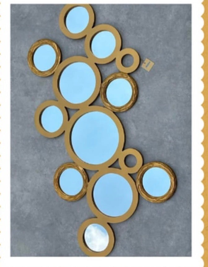 Golden Circles Statement Wall Mirror