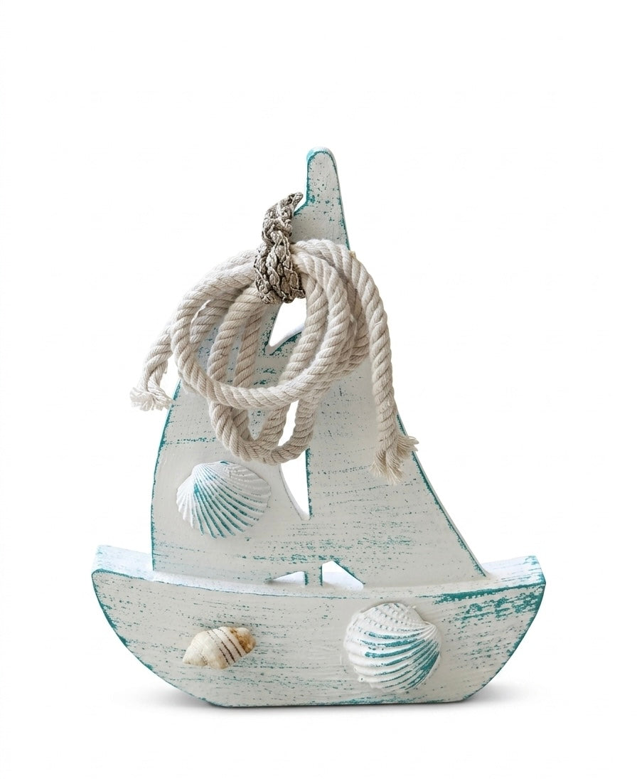 Nautical Wooden Sailboat Decor (30x25 cm)