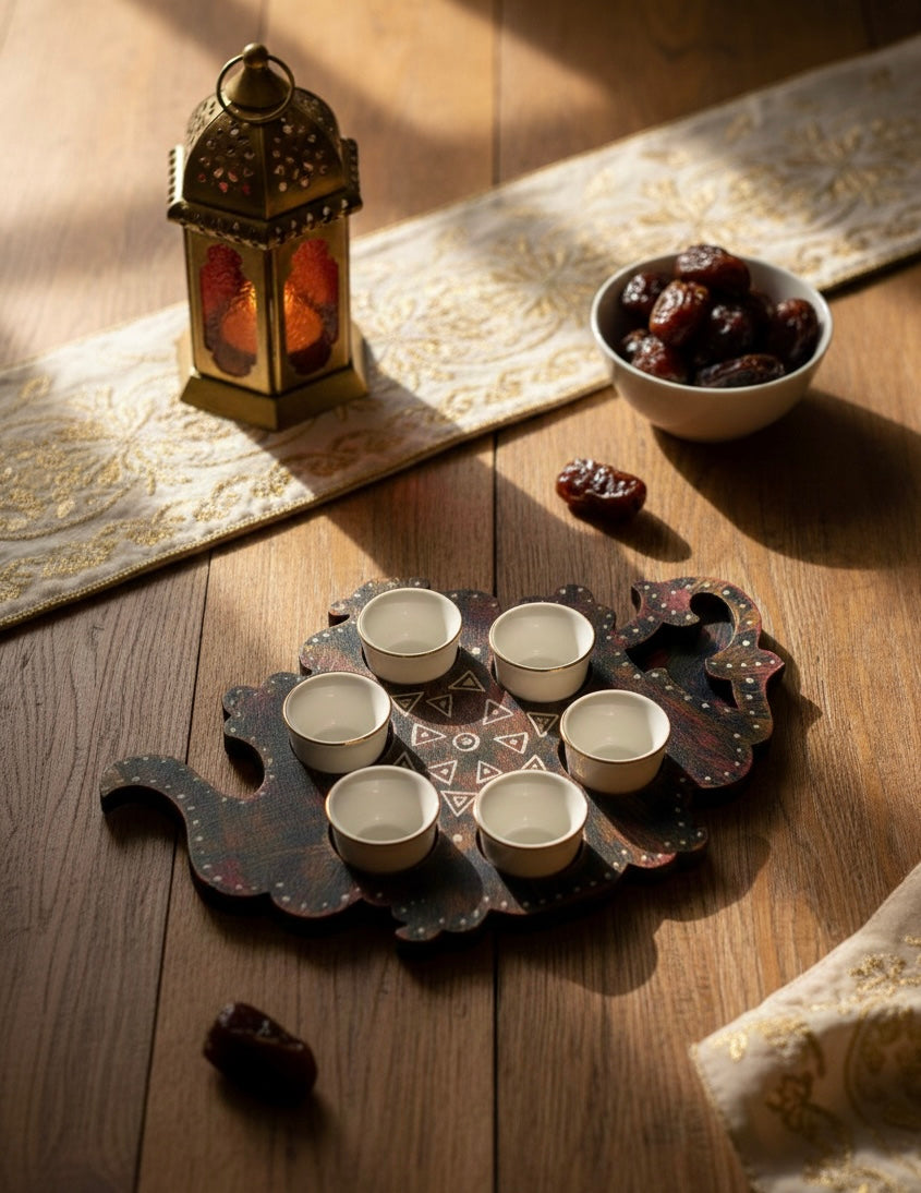Elegant Handcrafted Arabesque Serving Tray