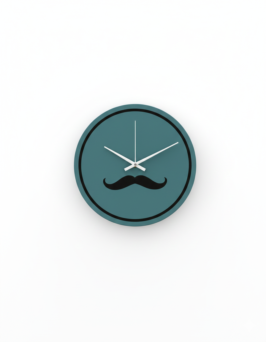 The Distinguished Gentleman | 30cm Minimalist Mustache Wall Clock