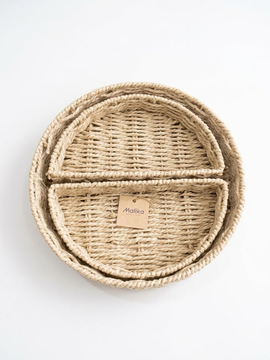 Woven Jute Partitioned Tray Set