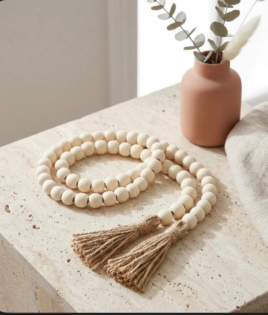 Whirling Devotion: Handcrafted Wooden Prayer Beads (80 cm)