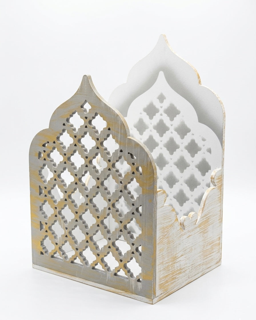 Aesthetic Arched Prayer Mat Organizer – Hand-Finished Wood