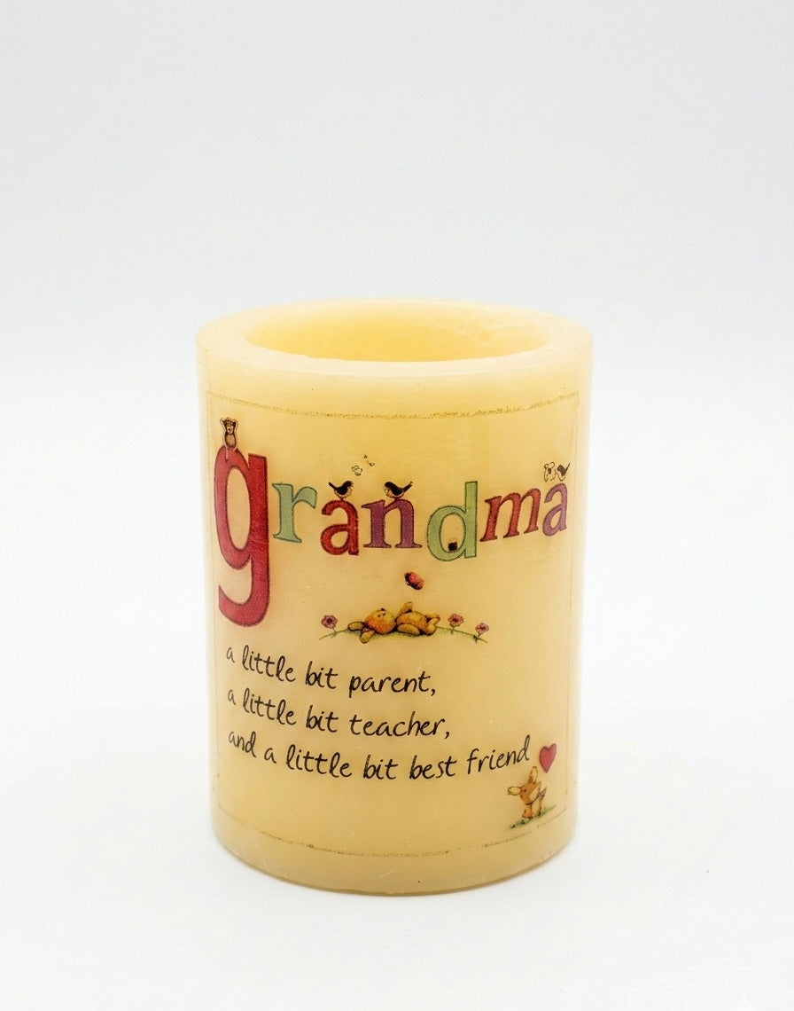 Personalized 13cm Pillar Candle Holder – Multi-Design Tribute for Loved Ones