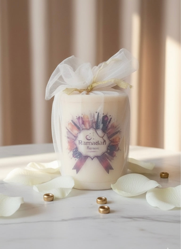 Eternal Glow: Ramadan Calligraphy Keepsake Candle