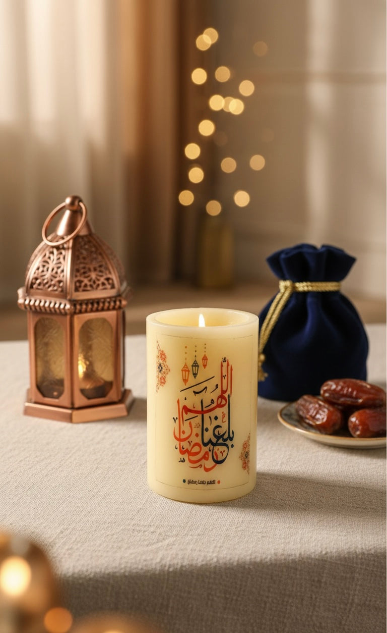 Eternal Glow: Ramadan Calligraphy Keepsake Candle