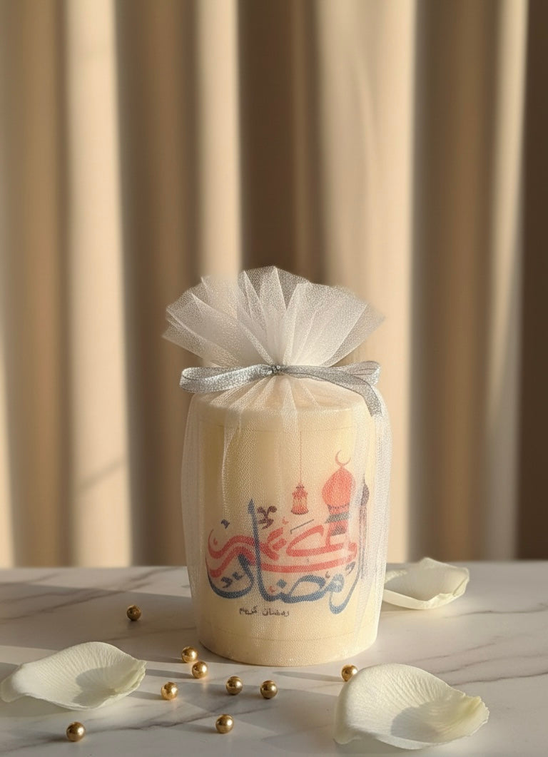 Eternal Glow: Ramadan Calligraphy Keepsake Candle