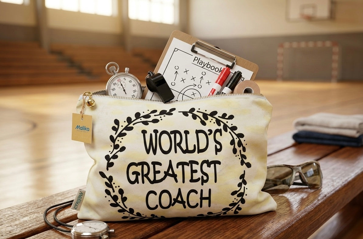 "World's Greatest Coach" Canvas Utility Pouch