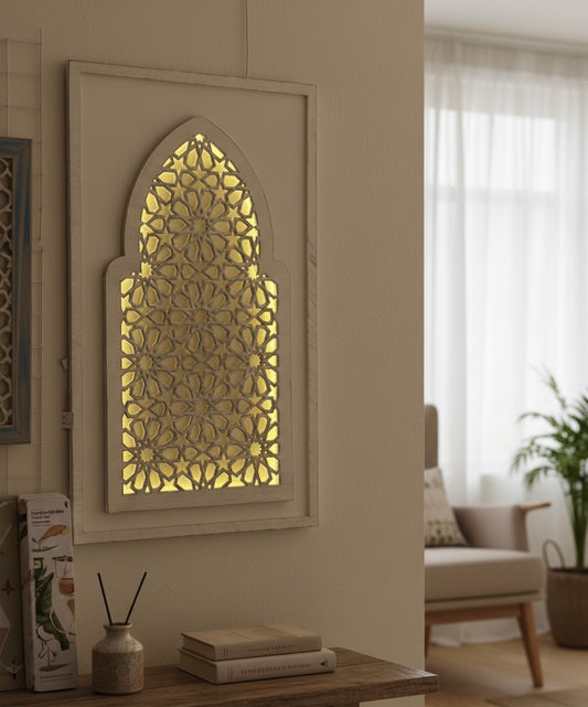 Moonlit Lattice Wooden Wall Decor
