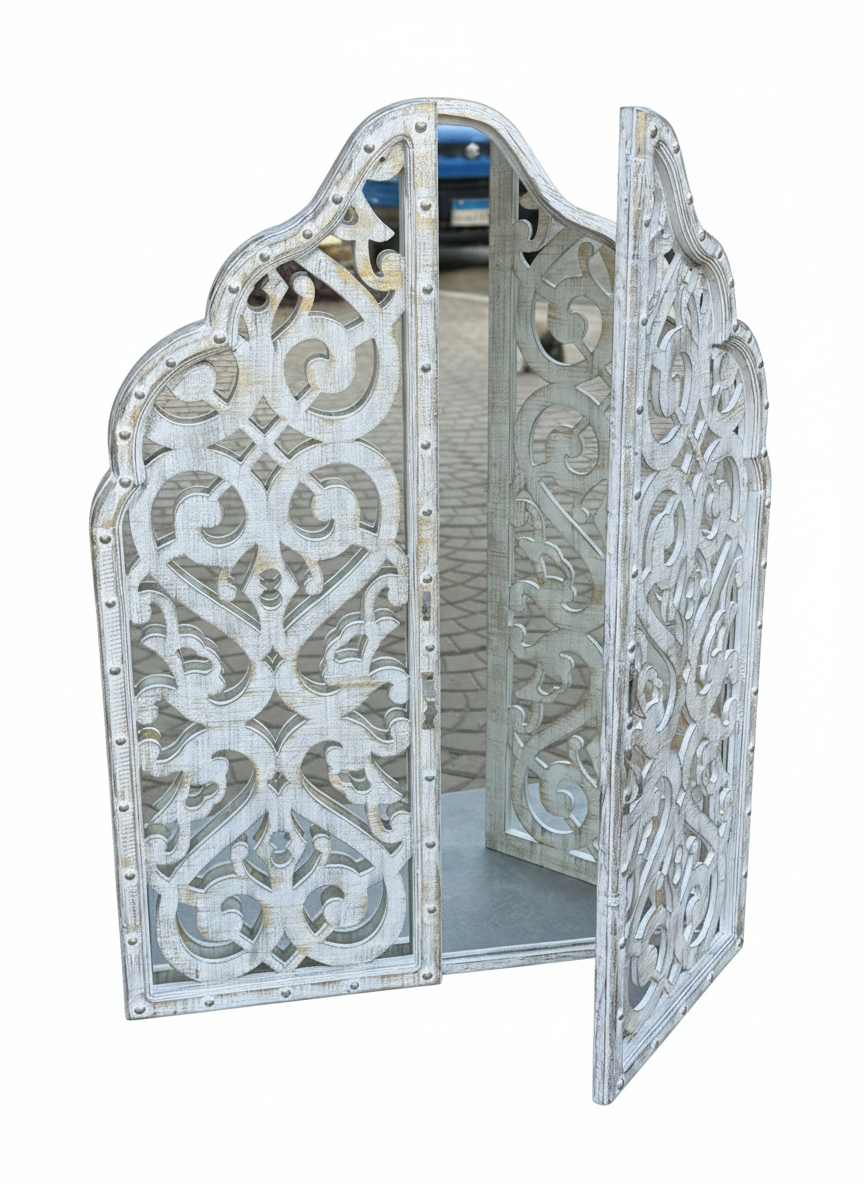 Mirrored Arabesque Hand-Carved Wall Art